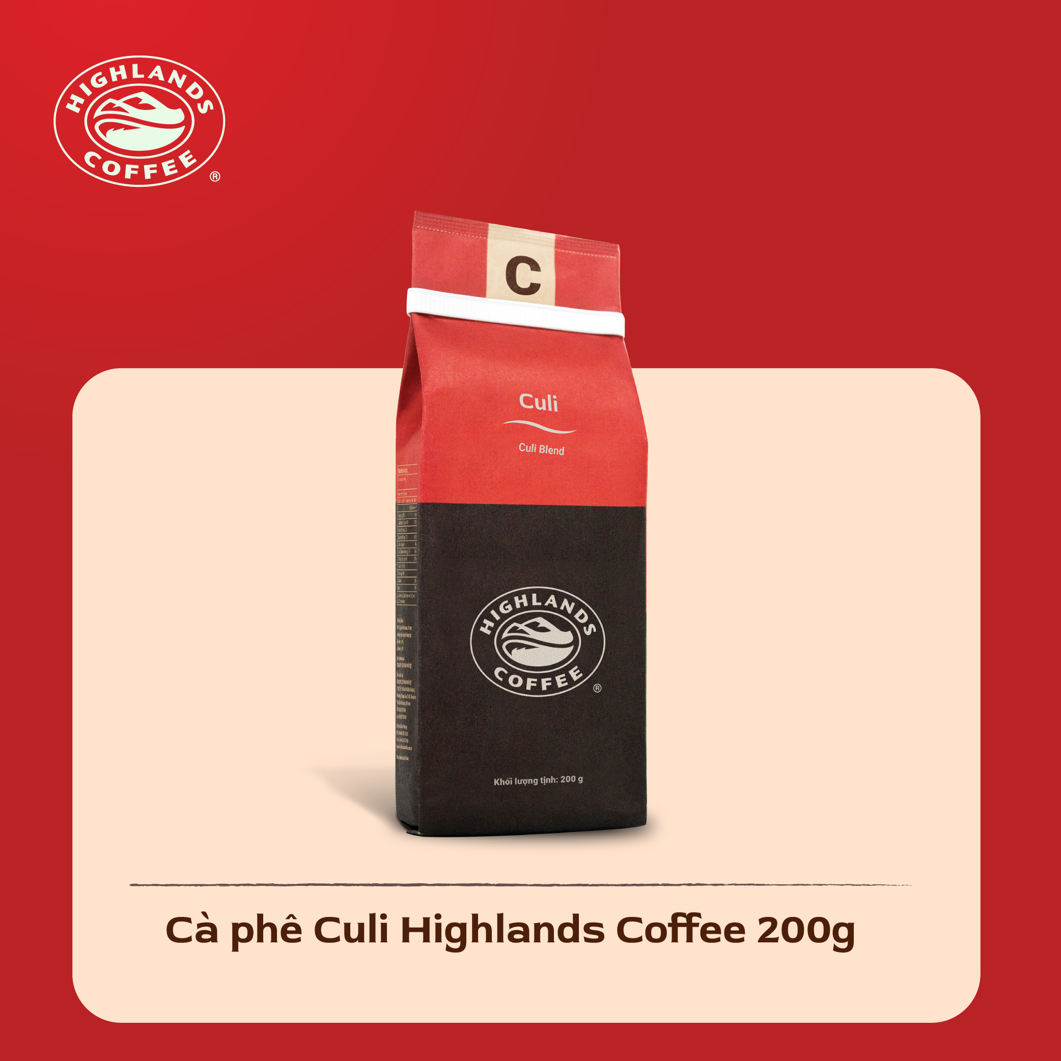 Cà Phê Rang Xay Culi Highlands Coffee (200g)