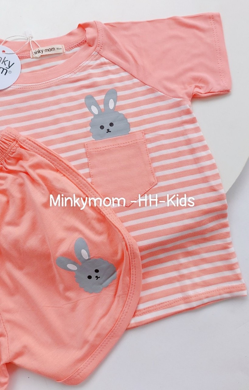 Bộ cộc tay cho bé gái/ bé trai minky mon size 8-29kg vải thun lạnh