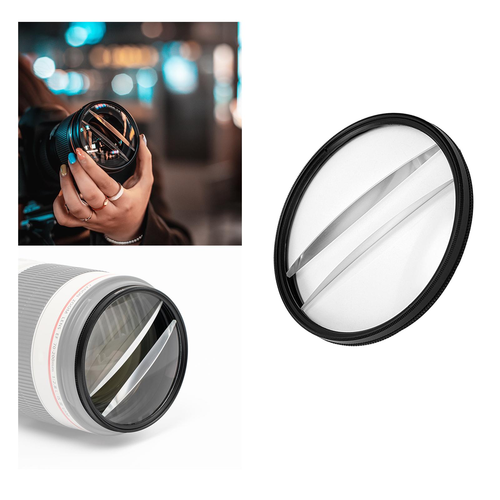 77mm Glasses Double Half Moon Camera Lens Special Effects Lens for Camera Lens