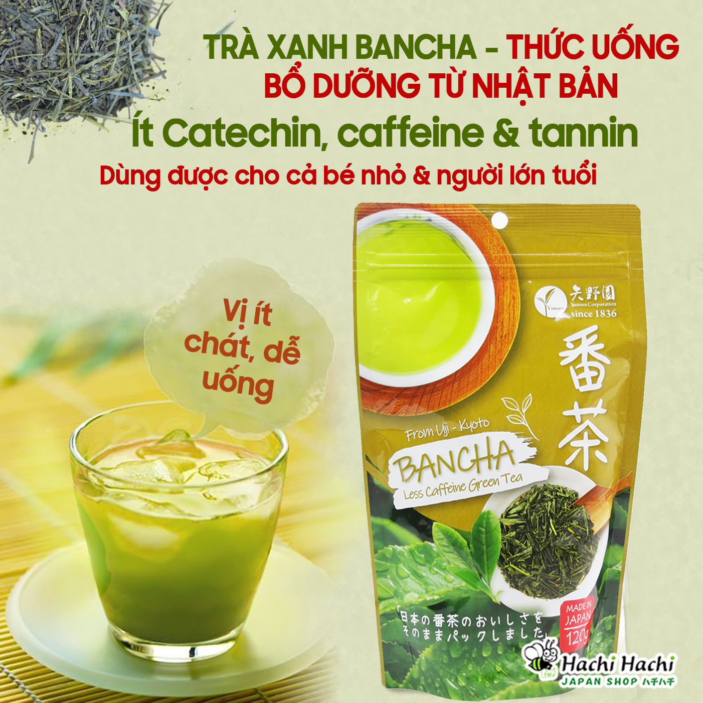 Trà xanh Bancha Yanoen 120g