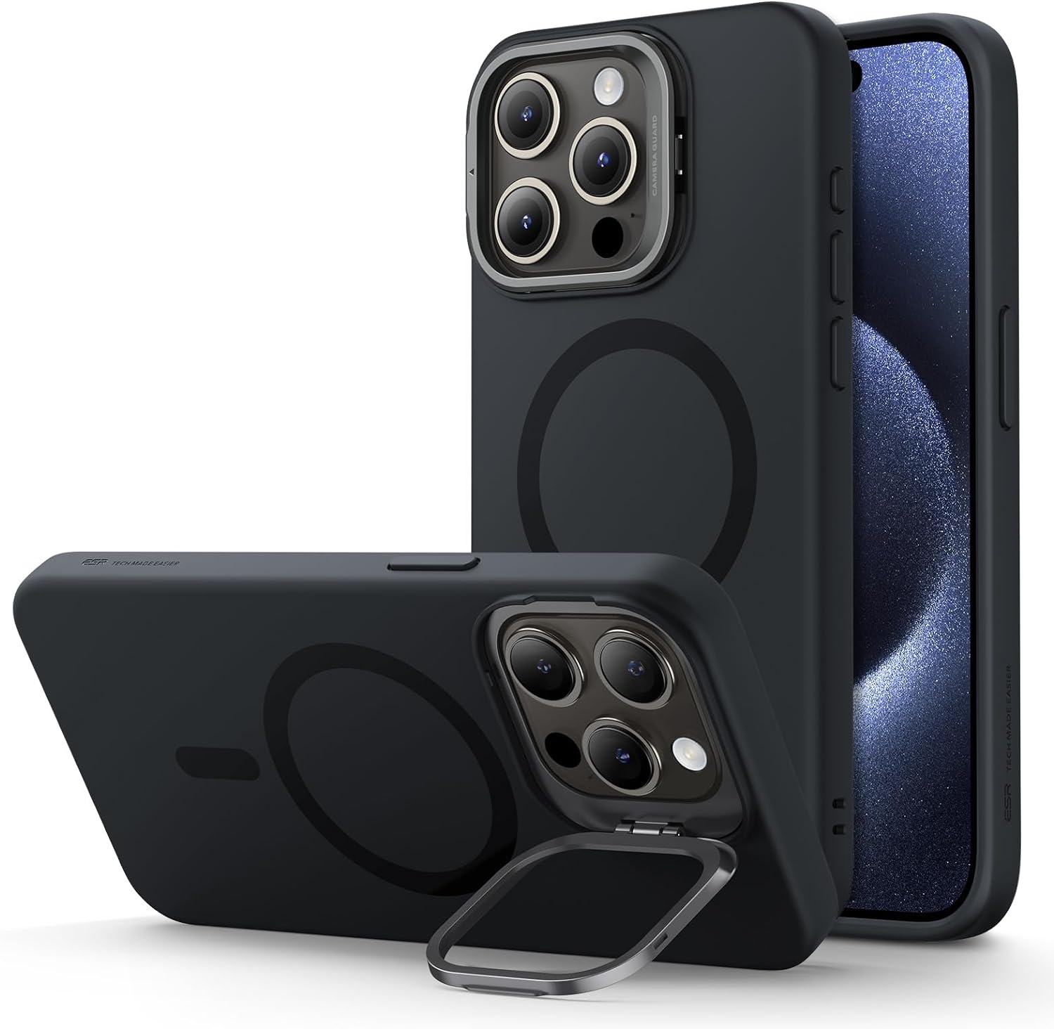 Ốp Lưng cho iPhone 15 Pro Max ESR Cloud Soft Case Stash Stand with HaloLock - Hàng Chính Hãng