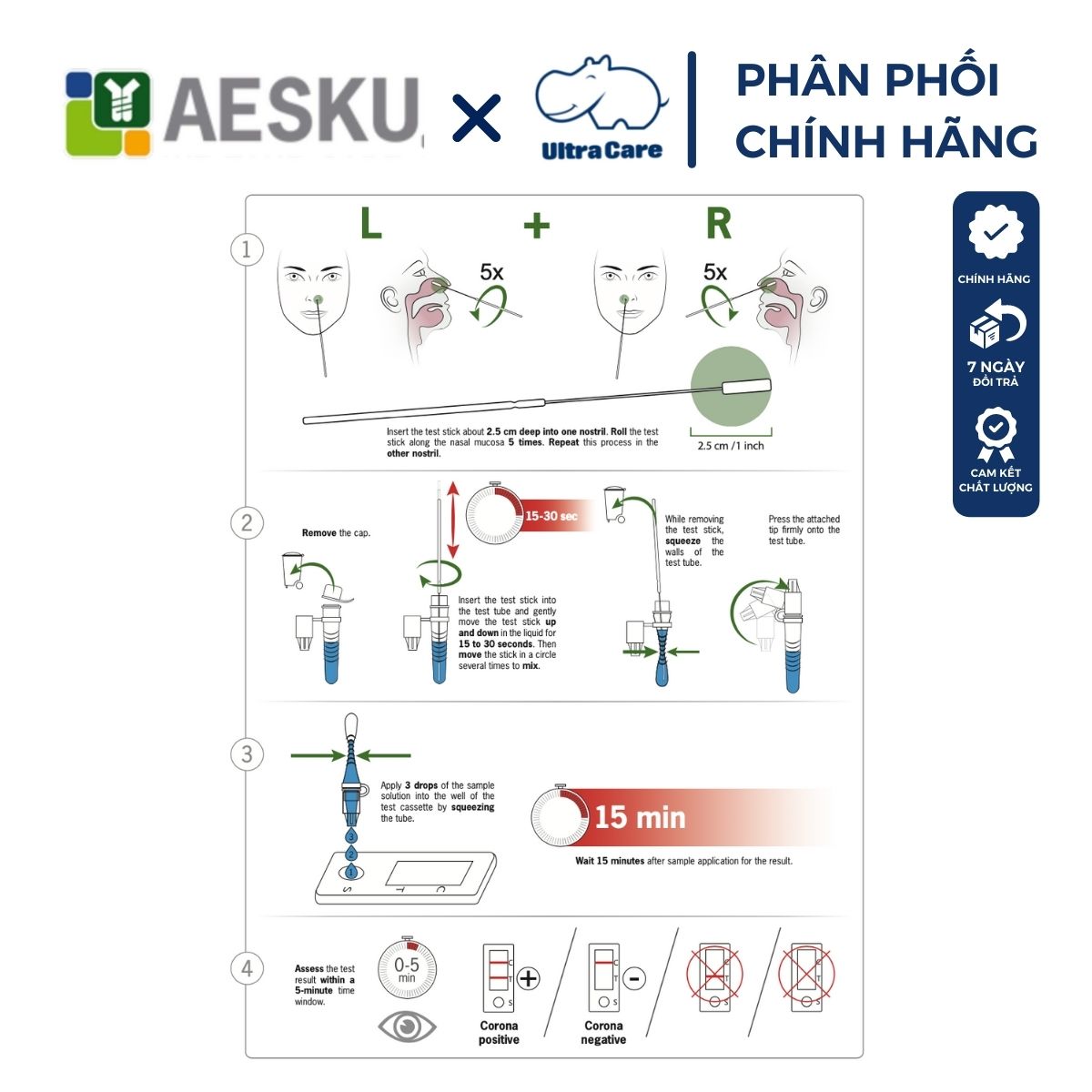 Kit test nhanh covid tại nhà -  Hàng Của Đức - Châu Âu - Chính xác - Nhanh chóng - Tiện lợi