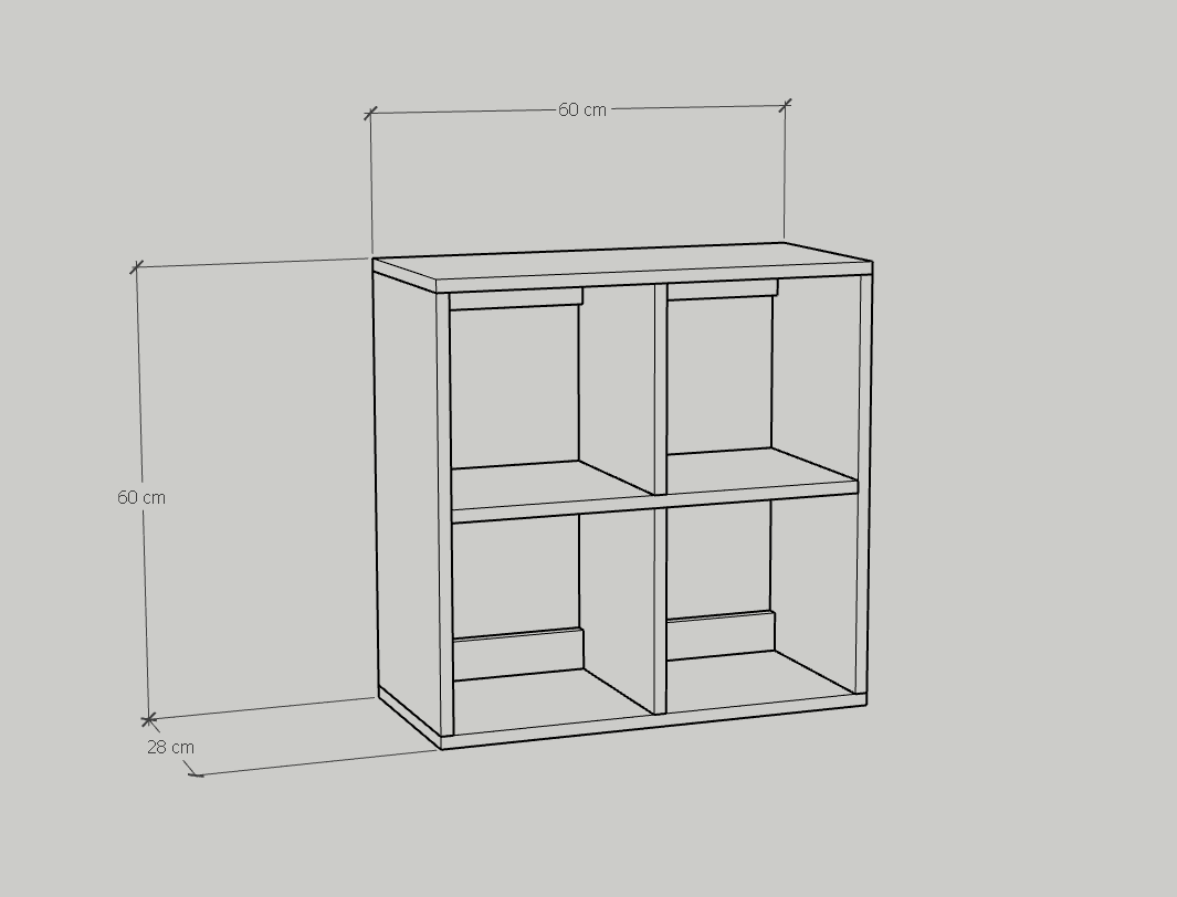 [Happy Home Furniture] ZANE , Kệ sách 2x2, 60cm x 28cm x 60cm ( DxRxC), KSA_036