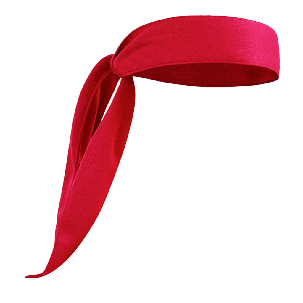 Men Women Sports Headband Tennis Running Fitness Sweatband Hairband red