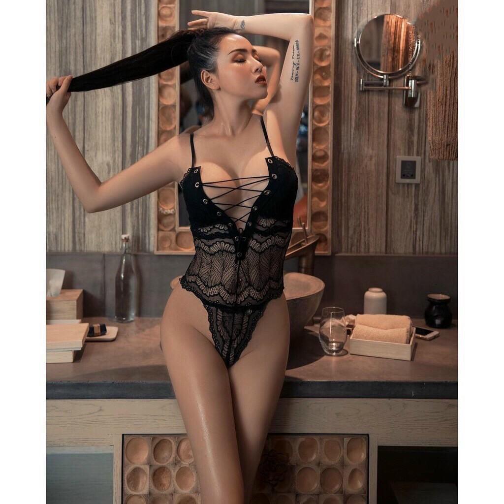 Đồ Ngủ Sexy NữSALE SẬP SÀNBộ đồ ngủ liền thân bodysuit ren sexy gợi cảm MS5094