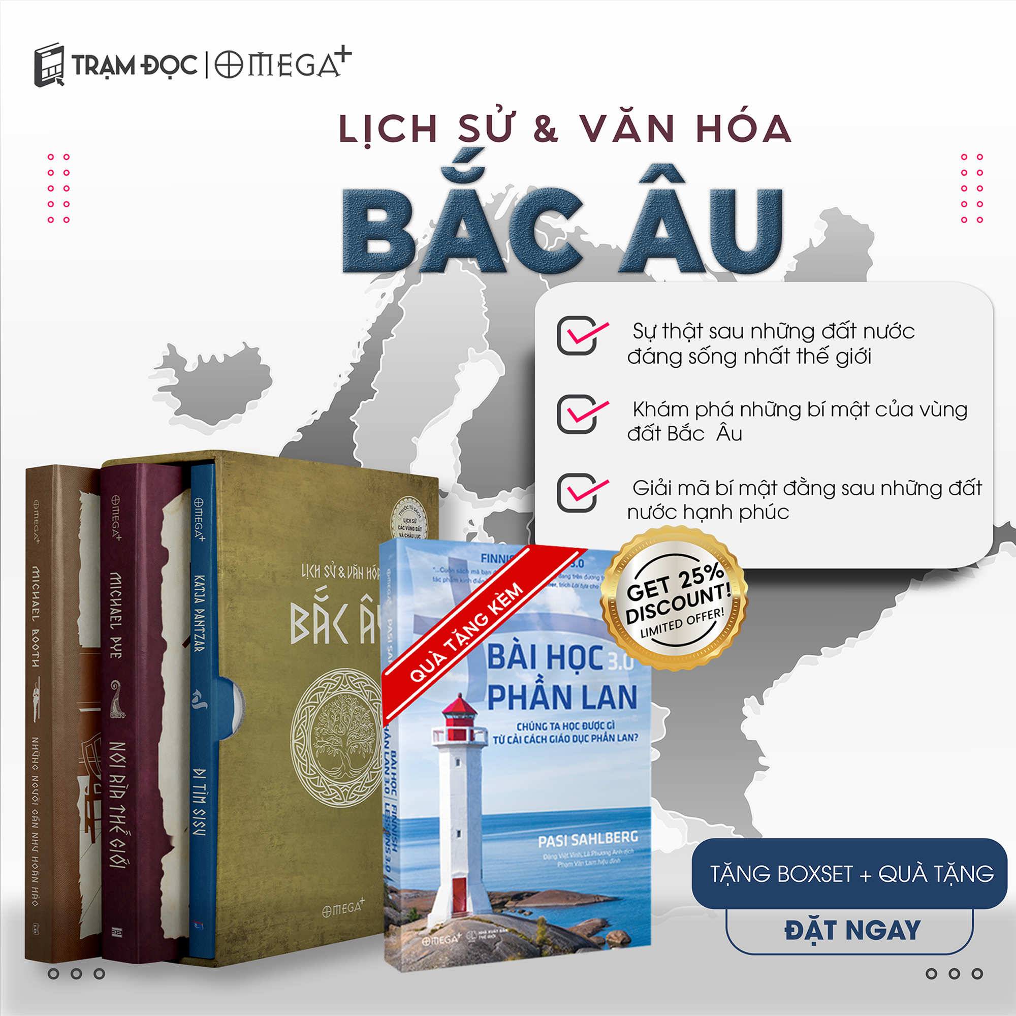 Trạm Đọc Official | Bộ 3 Cuốn Sách Về Bắc Âu ( Phiên bản kèm boxset & Quà Tặng )