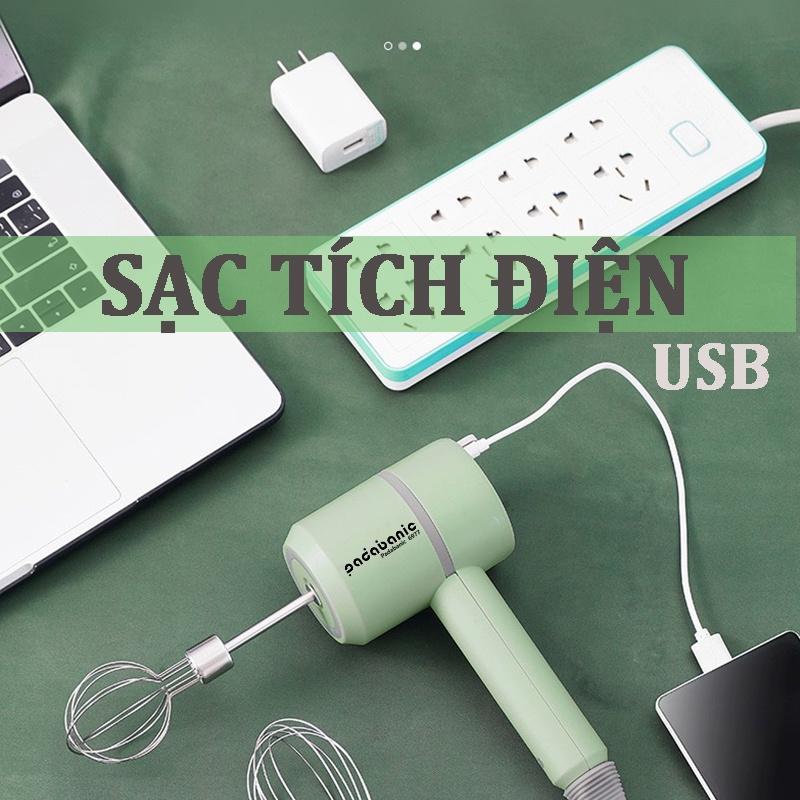 Thế Hệ Mới 2021 Máy Đánh Trứng Cầm Tay Mini Kiêm Máy Xay Thịt Đa Năng Sạc Tích Điện Xay Tỏi Ớt, Rau Củ Đa Năng