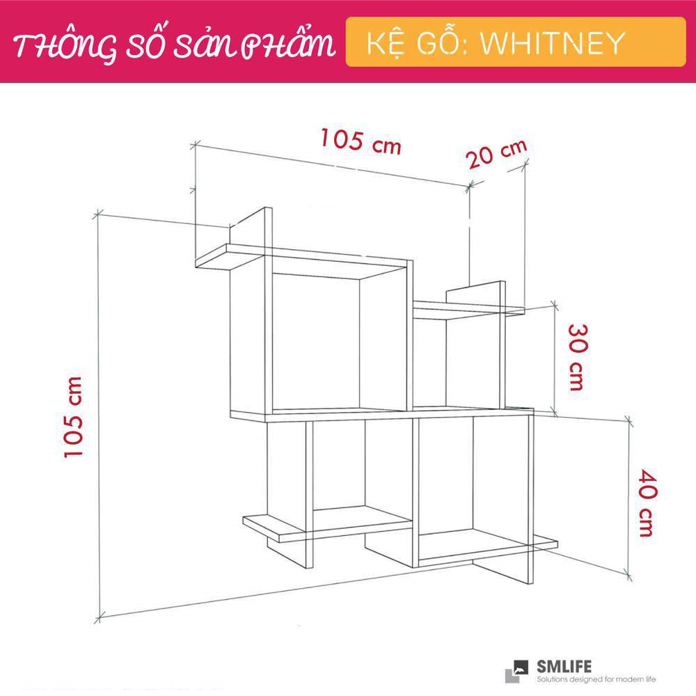 Kệ gỗ trang trí đa năng SMLIFE Whitney