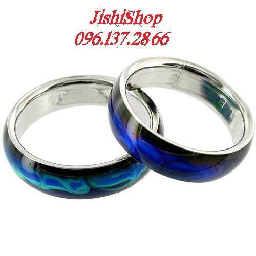 ( bộ 2 chiếc ) Nhẫn Đôi -  Cặp Nhẫn Đổi Màu Cảm Xúc thể hiện cá tính ZIPPER