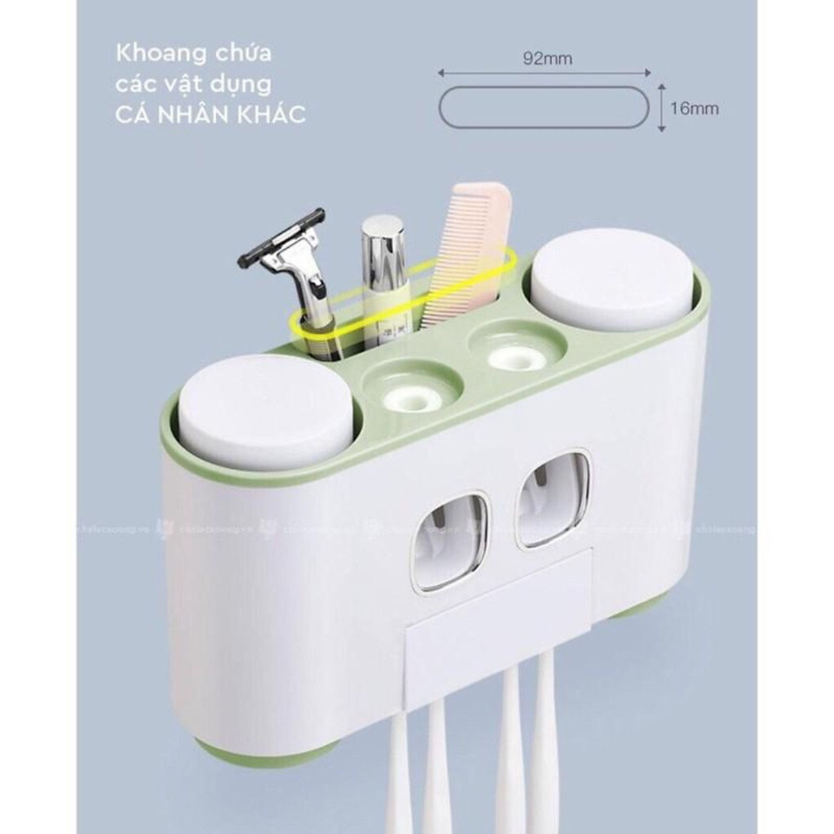 Bộ Nhả Kem Đánh Răng Tự Động, Kệ Để Đồ Phòng Tắm Cao Cấp