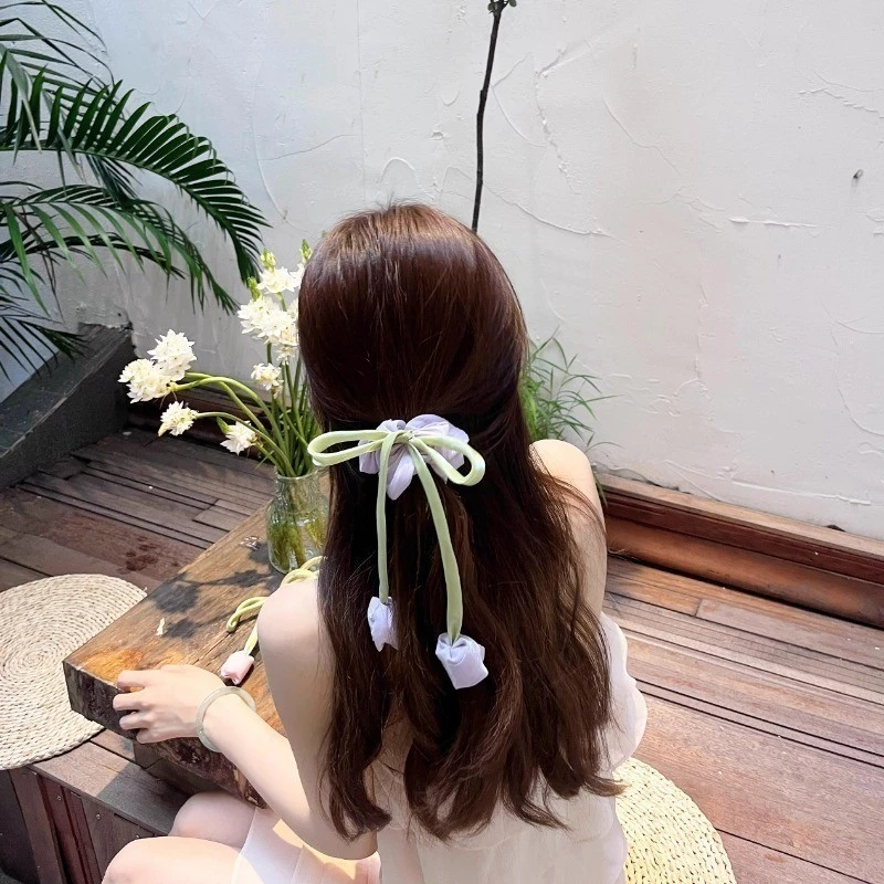 Phụ kiện dây cột tóc Ruy Băng Bông Hoa Tulip Cho Nữ Bé Gái Dễ Thương Thanh Lịch Nơ Kẹp Tóc Tinh Tế - Phụ Kiện Quà Tặng