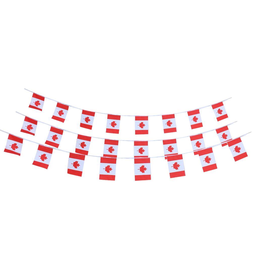 4X 30Pcs 10m Canadian Flag String Bunting Banner Garland Outdoor Garden Decor