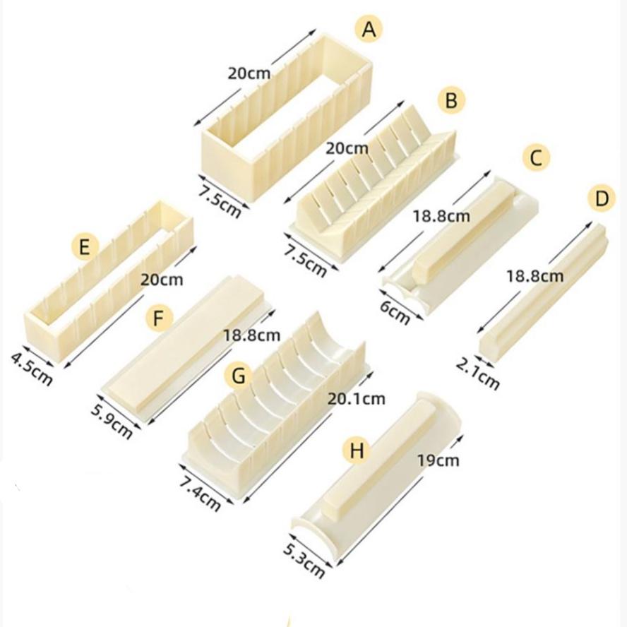 Bộ 3 Khuôn Làm Sushi Đa Năng Rong Biển Cuộn Cơm - Dụng Cụ Làm Sushi Moulds Tự Làm Cơm Bóng Loại Đẹp