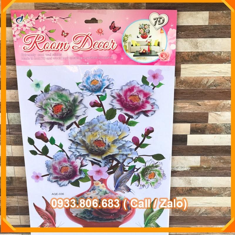 Dán hoa 7d nổi có sẵn keo
