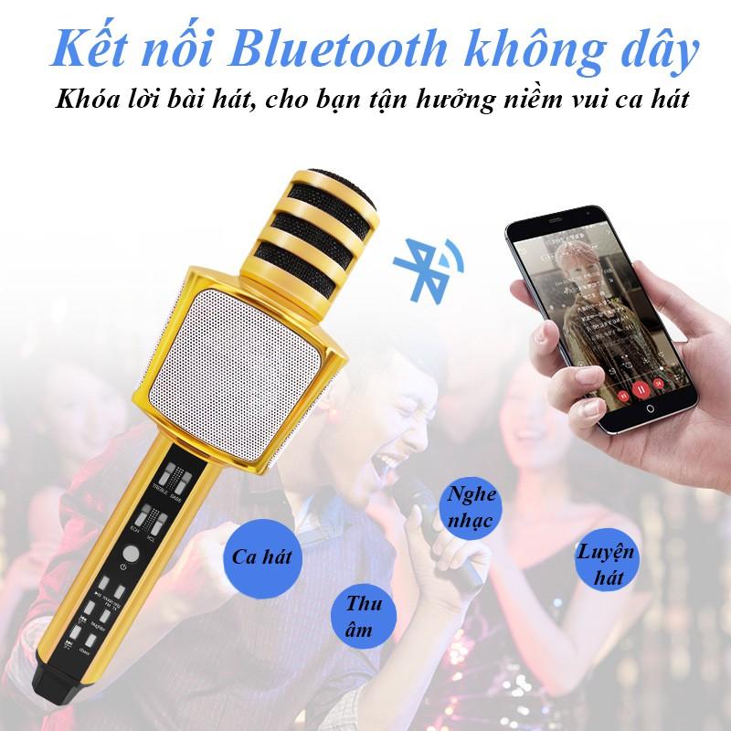 Micro karaoke bluetooth SD-17 mic cầm tay không dây đa năng kiêm loa dự phòng, thu âm giọng hát