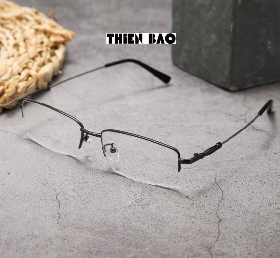 Kính lão thị, viễn thị nửa viền KVM367Đ NAM NỮ xẻ cước cực đẹp, càng TITANIUM siêu dẻo chuẩn độ Nhật bản loại I