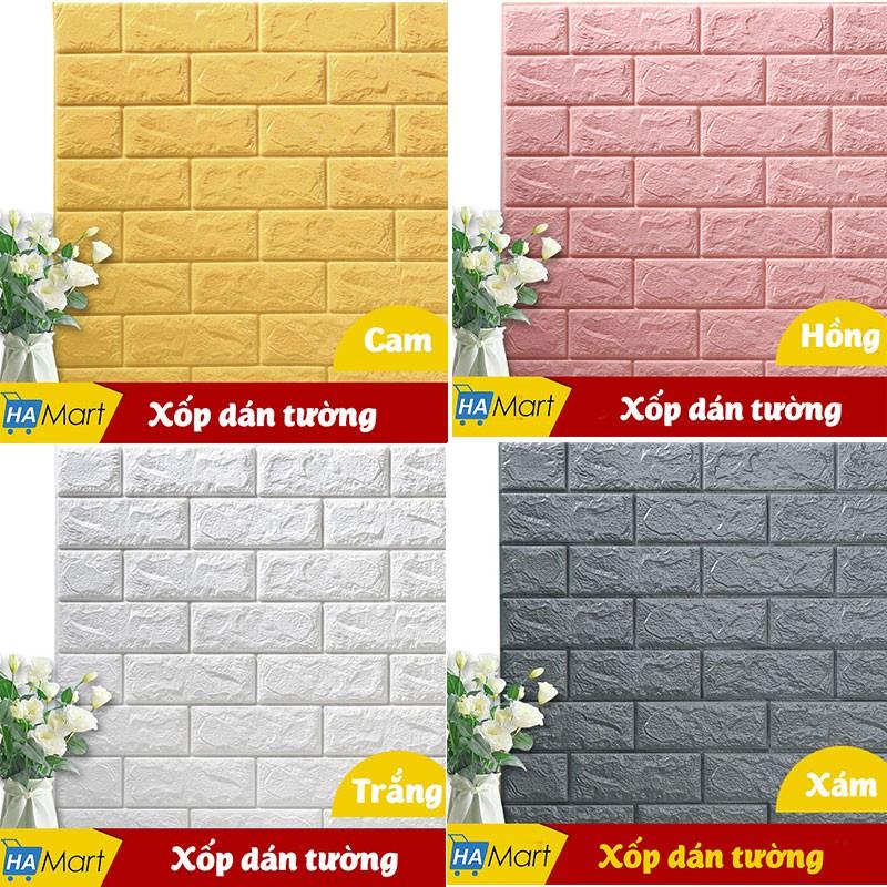 30 TẤM Xốp dán tường giả gạch 3D ) kích thước 70x77cm cách âm, cách nhiệt dễ lau chùi