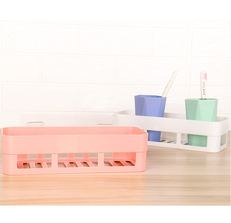 Giỏ treo tường nhà tắm bền đẹp NT02, giá đựng đồ đa năng không cần khoan tường siêu tiện dụng tặng kèm miếng dán chắc khỏe - giao màu ngẫu nhiên