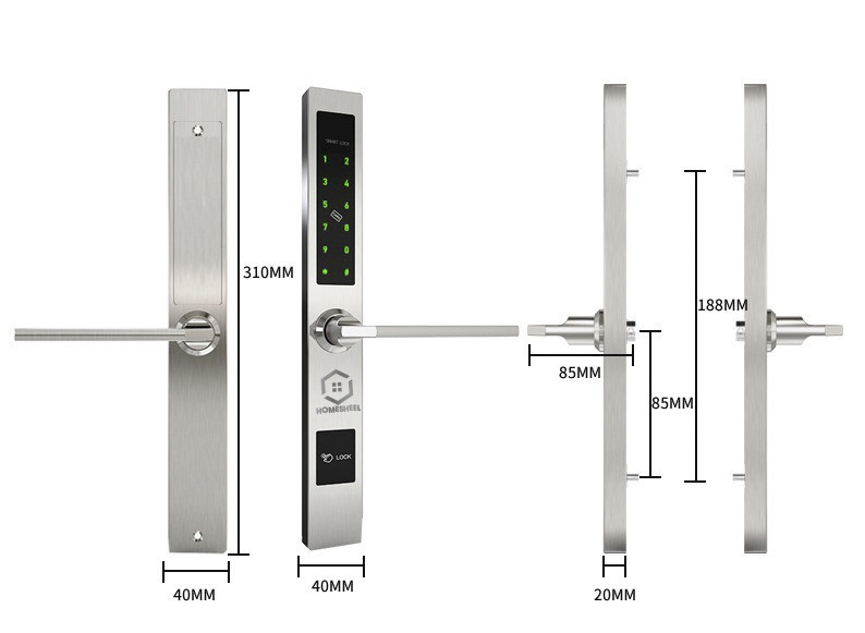 Khóa vân tay Smart Lockdoor Homesheel L3 MÀU ĐEN