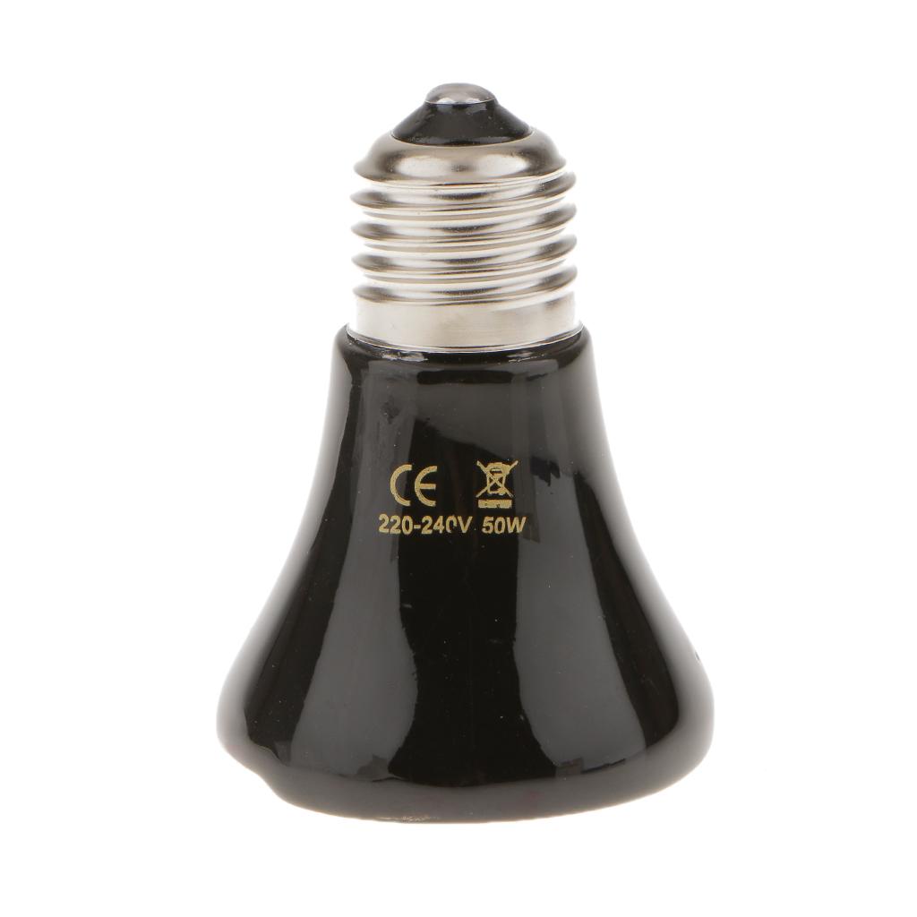 2xInfrared Ceramic Emitter Heat Light Bulb Lamp for Reptile Pet Brooder 50W