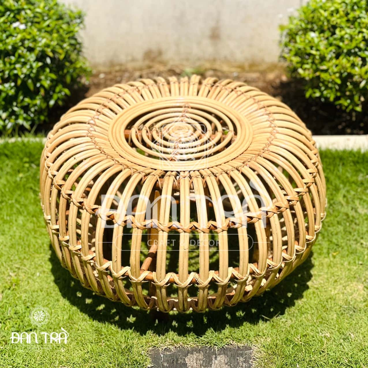 Đôn Mây Bí Decor Phòng Nhỏ Gọn- Đôn Mây Ban Công Thư Giãn Uống Trà- Đôn Mây Gác Chân Gía Rẻ- Mây Tre Đan Trà Decor