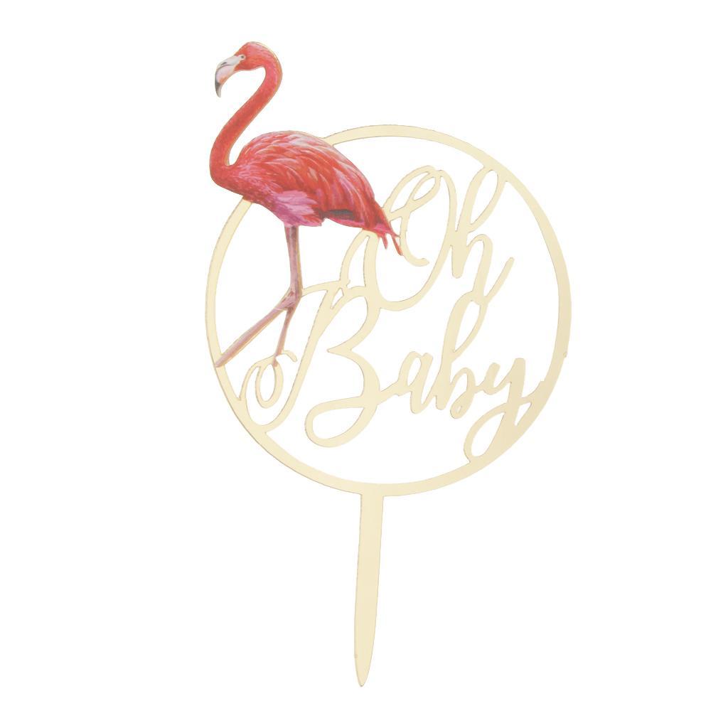 Flamingo Acrylic Cake Topper Kids Birthday Party Baby Shower Decoration