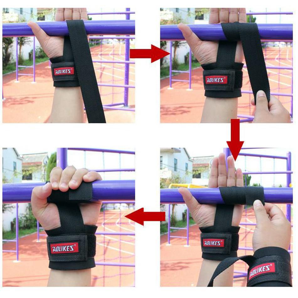 Dây kéo lưng kết hợp quấn cổ tay GYM Aolikes AL 7638 magic