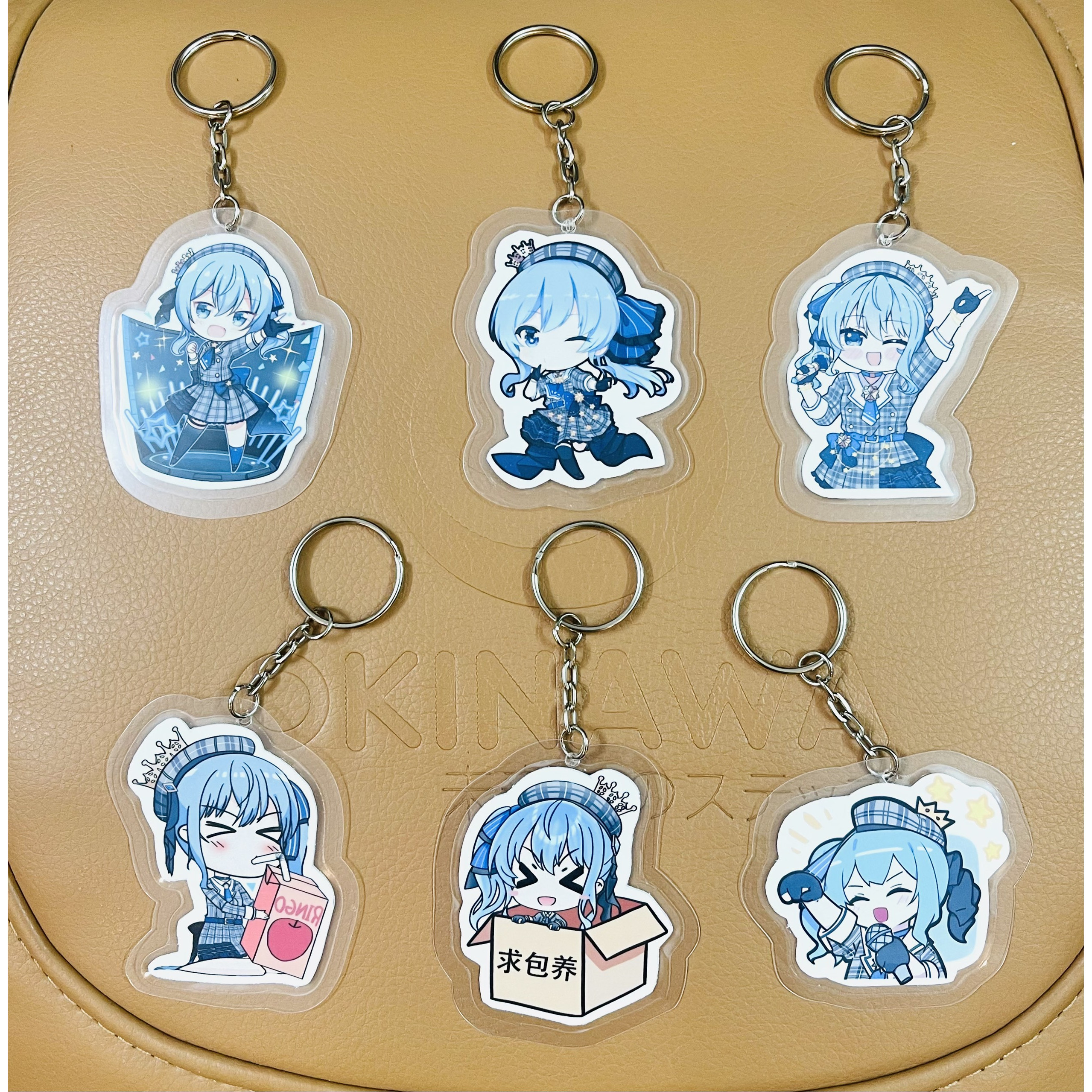 Set 3 Móc khoá cắt tỉa Hololive-Gawr Gura-Hoshimachi Suisei-usada pekora