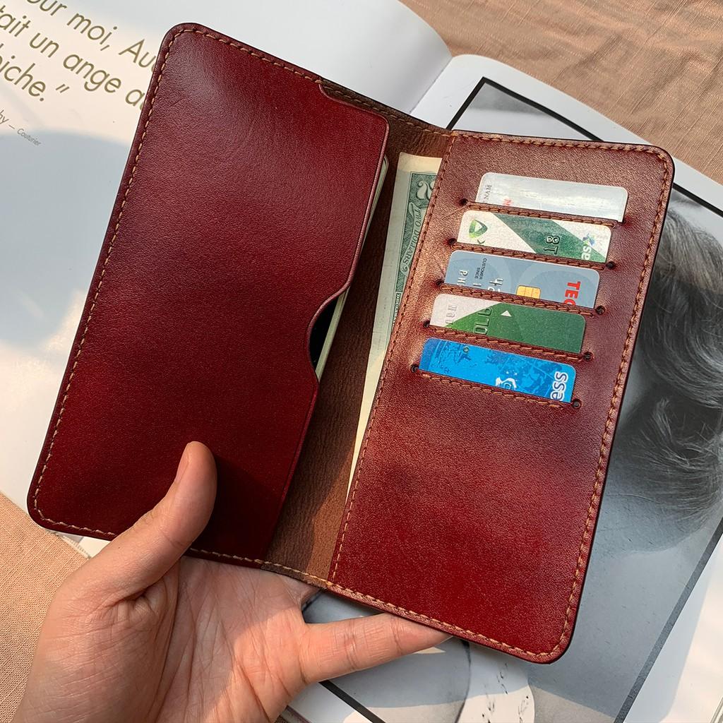 VÍ DA UNISEX DÁNG DÀI, VÍ DA THỦ CÔNG CAO CẤP, ĐỒ DA NHẬP KHẨU