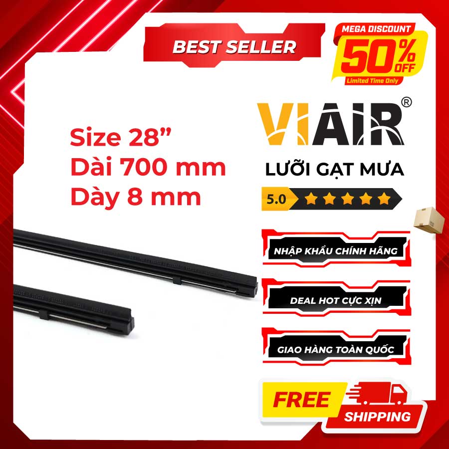 Combo 2 Lưỡi Gạt Mưa Loại A VIAIR R15 (28 Inch/700 mm)