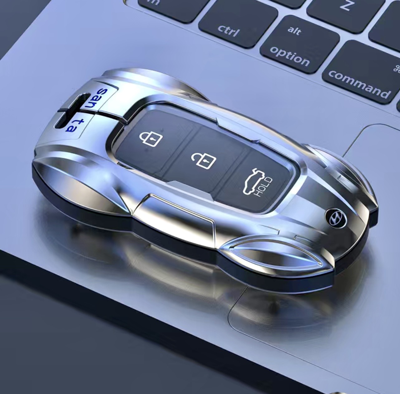 Hình ảnh Vỏ Ốp chìa khóa hình Siêu Xe ô tô Hyundai Kona, Accent, Elantra, Santafe loại 3 và 4 nút bấm