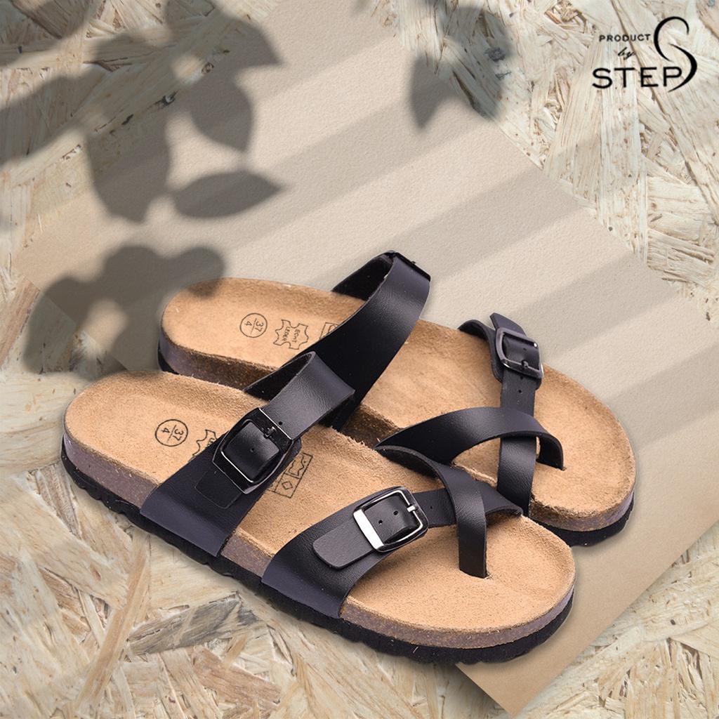 Dép đế trấu Unisex Da tổng hợp xỏ ngón