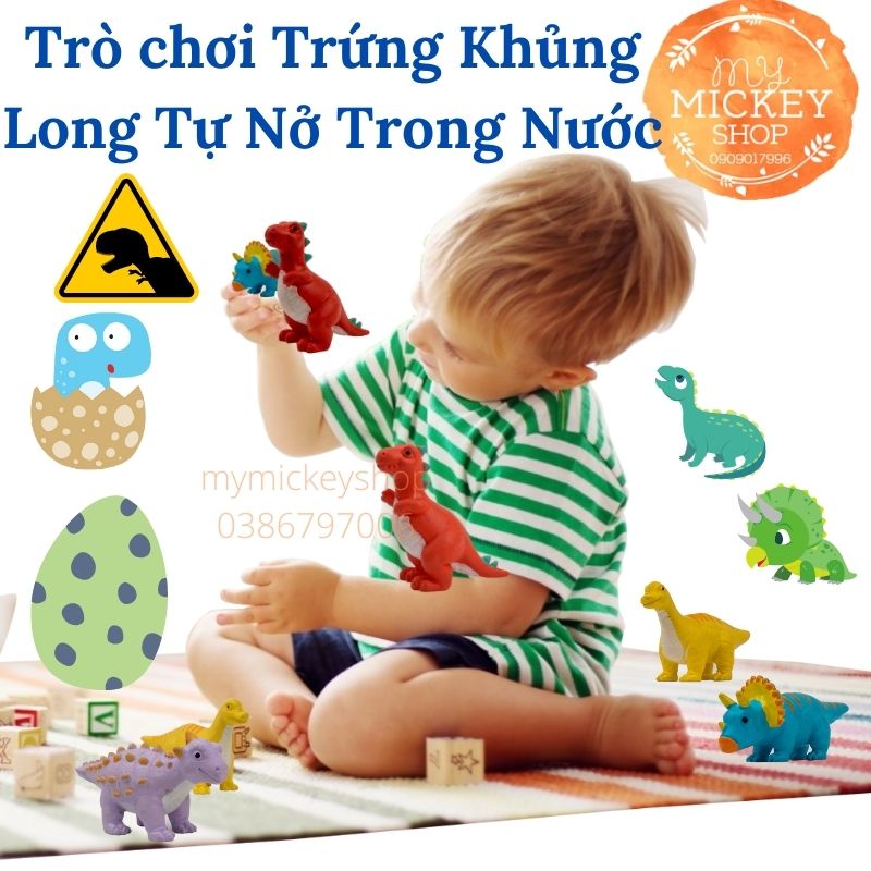 Trò chơi Trứng Khủng Long Tự Nở Trong nước size lớn nhiều mẫu (giao ngẫu nhiên)