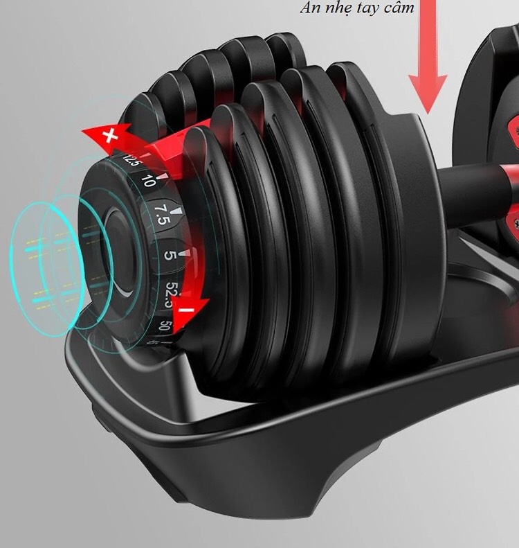 Một Bộ Tạ Tay Điều Chỉnh Khóa Số Tự Động 24kg Cao Cấp (Có Khay đựng)