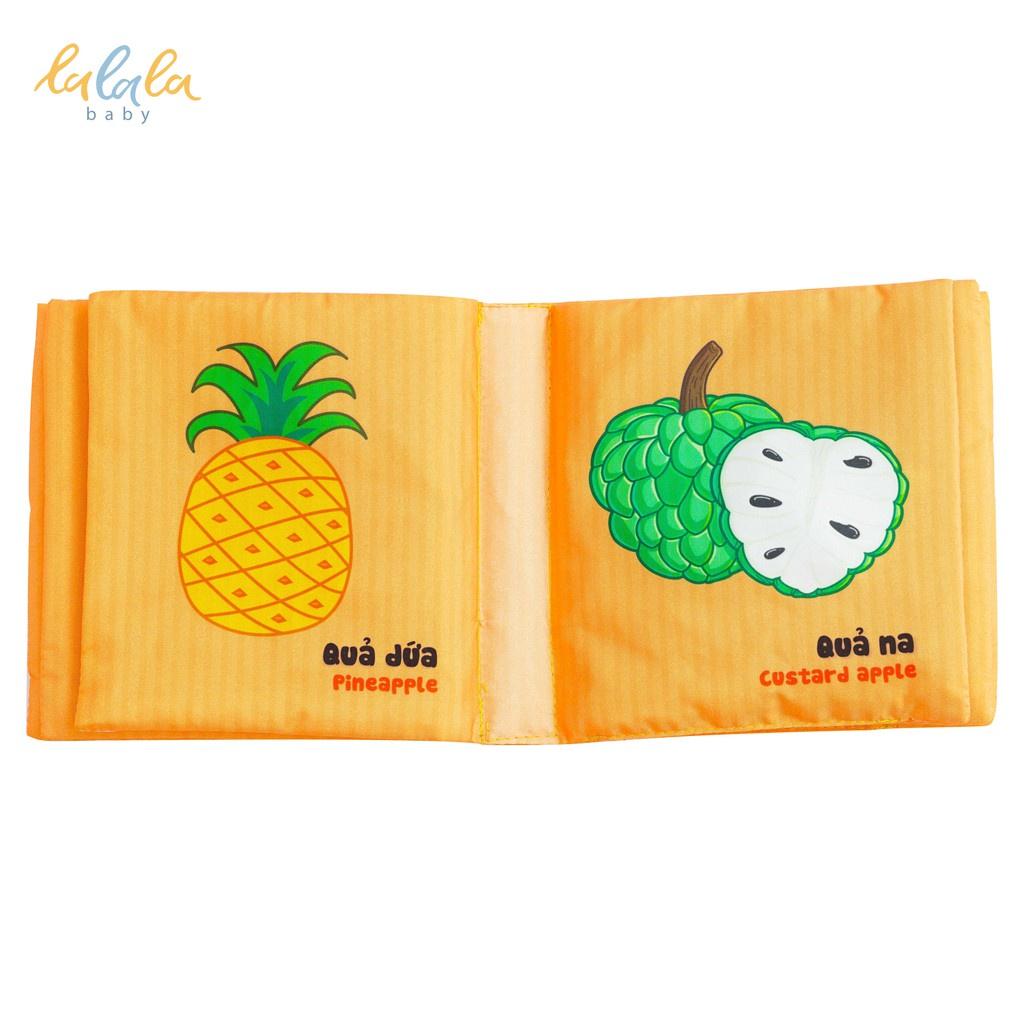 Combo 2 cuốn sách vải Lalala baby, kích thích đa giác quan, kích thước 15x15cm 12 trang