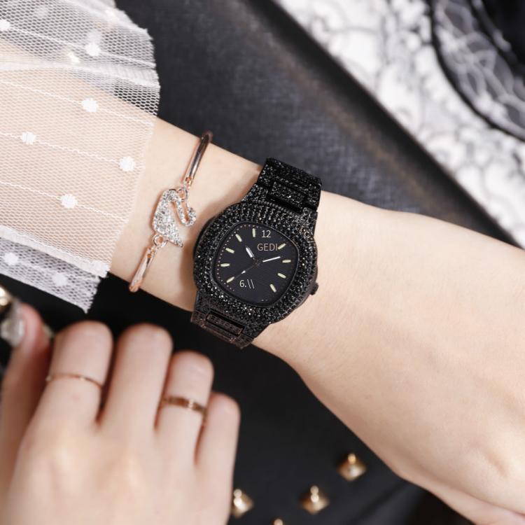 Ưu đãi nhất AliExpress lò xo rung cùng phong cách đồng hồ nữ kim cương đầy đủ đồng hồ thạch anh đồng hồ thời trang sành điệu
