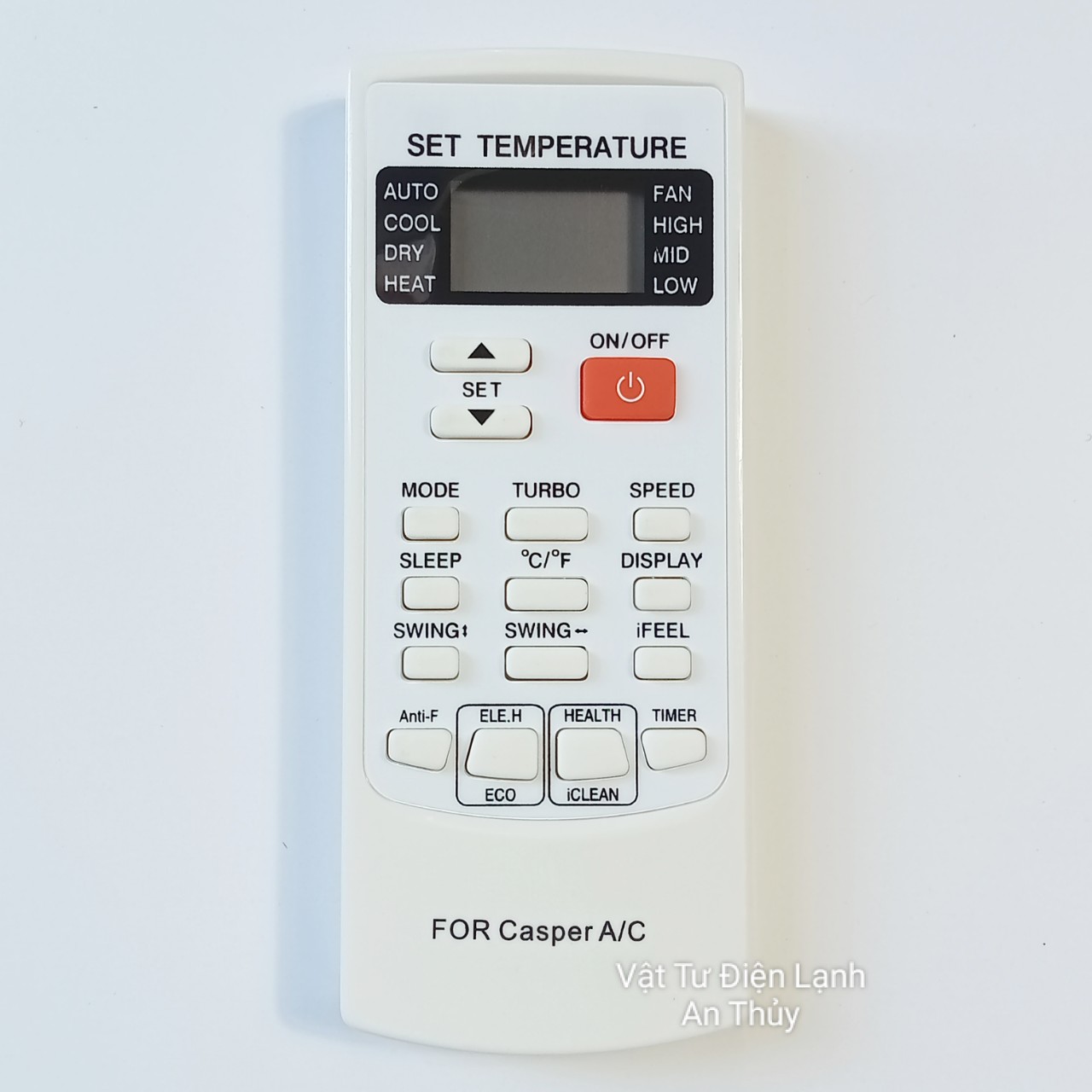 Remote máy lạnh CASPER nút nguồn đỏ - Điều khiển máy lạnh CASPER - Remote điều hòa CASPER - Điều khiển điều hòa CASPER