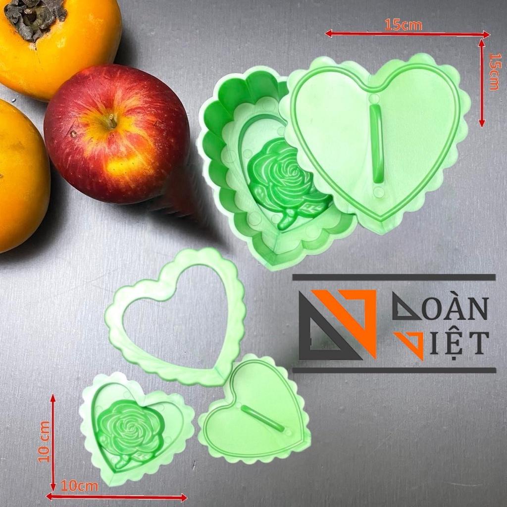 Khuôn TIM Nhấn Xôi Hình Hoa HỒNG, SEN 3D SIÊU SẮC NÉT - Nhiều SIZE dùng nhấn ấn tạo hình xôi, cơm- NHIỀU SIZE