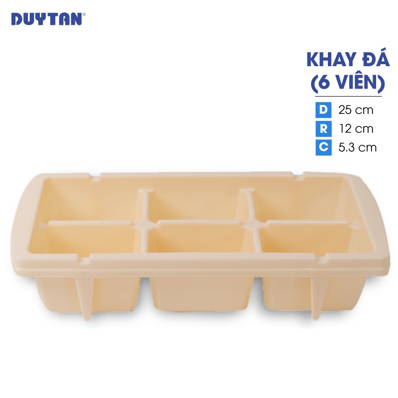 Khay đá 6 viên nhựa Duy Tân - 14358 - Giao màu ngẫu nhiên - Hàng chính hãng