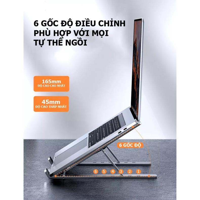 Giá đỡ laptop bằng NHÔM XỊN gấp gọn dùng cho laptop có thể điều chỉnh nhiều mức độ cao