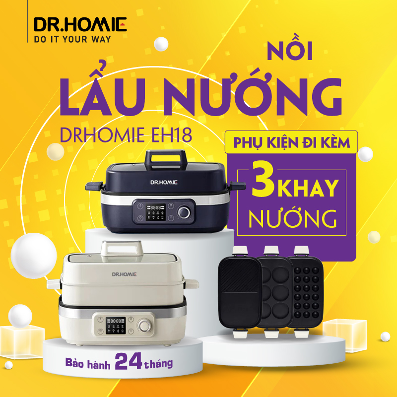 [Hàng Chính Hãng] Nồi Lẩu Nướng Đa Chức Năng EH18 - Công Suất Cao, Dễ Dàng Sử Dụng