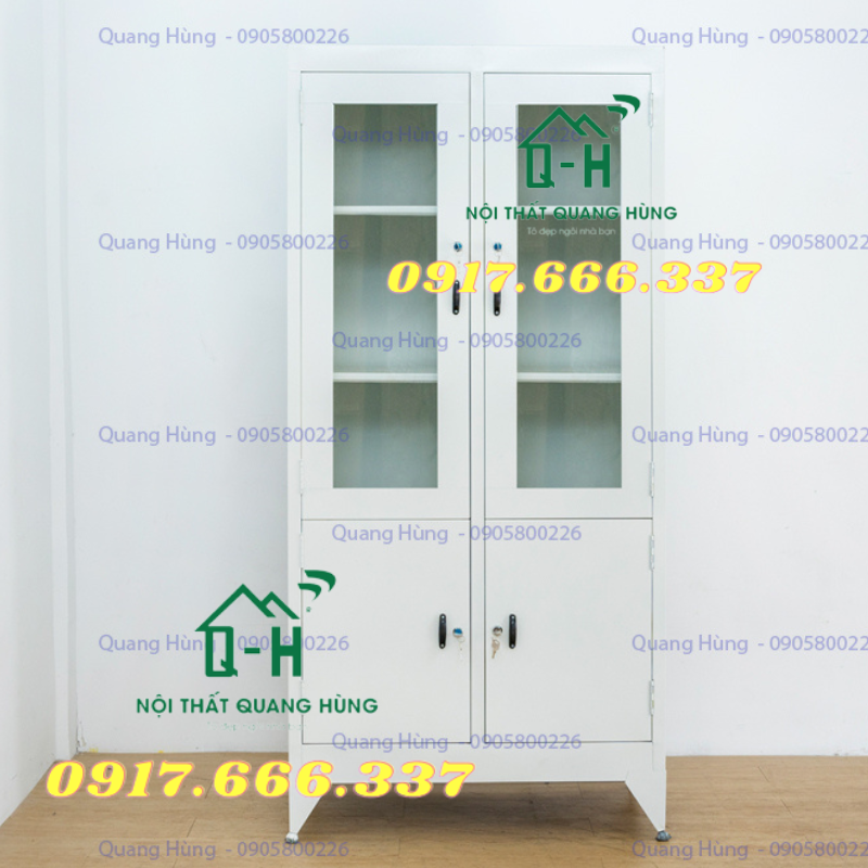 TỦ ĐỰNG HỒ SƠ 2 KÍNH 1M8X90CM - ĐỰNG GIẤY TỜ, VẬT PHẨM CHO VĂN PHÒNG CÔNG TY, PHÒNG LÀM VIỆC GIA ĐÌNH