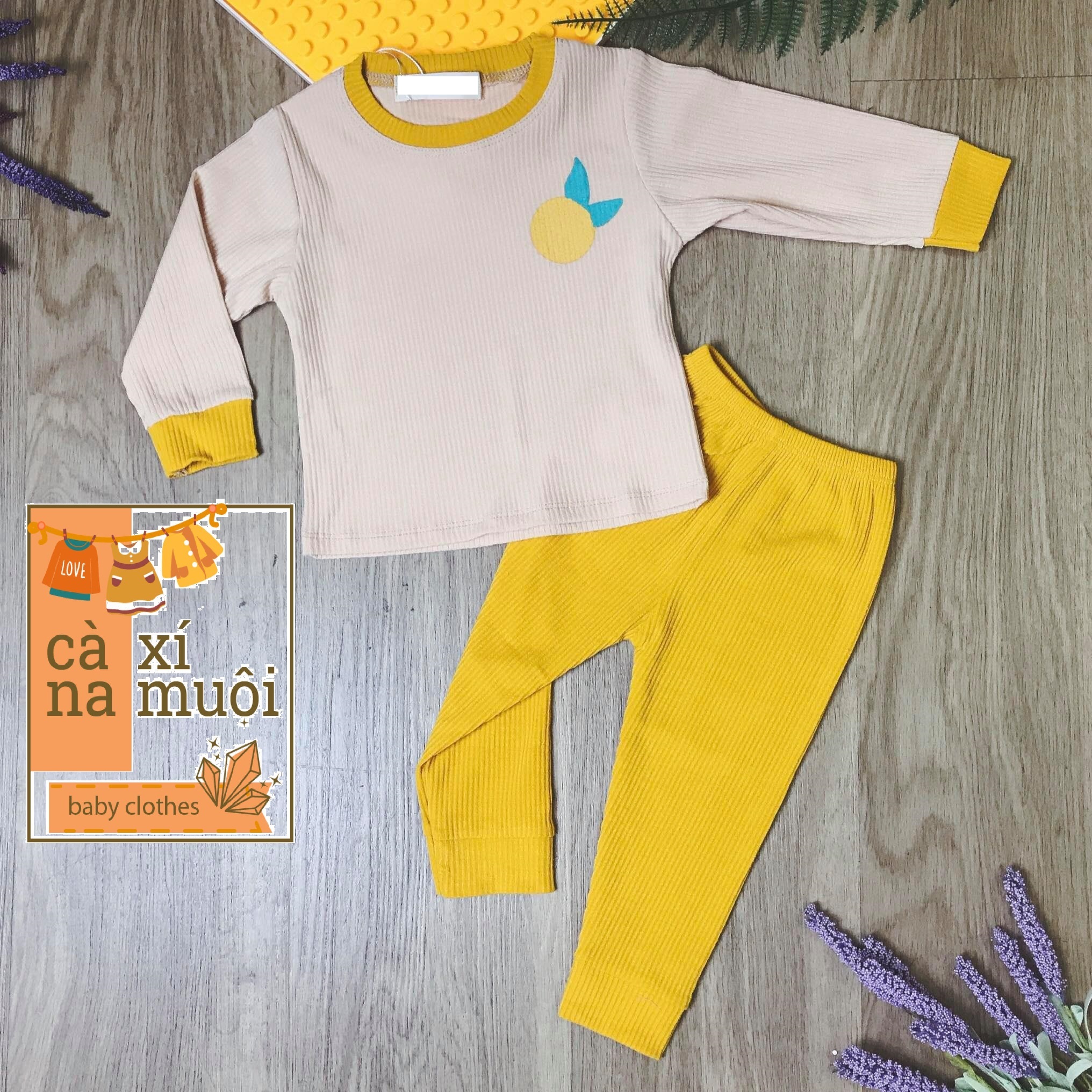 Bộ Minky Mom Dài Tay Thun Gân Hàng Chuẩn Dể Thương Cho Bé Gái Bé Trai, Đủ Màu