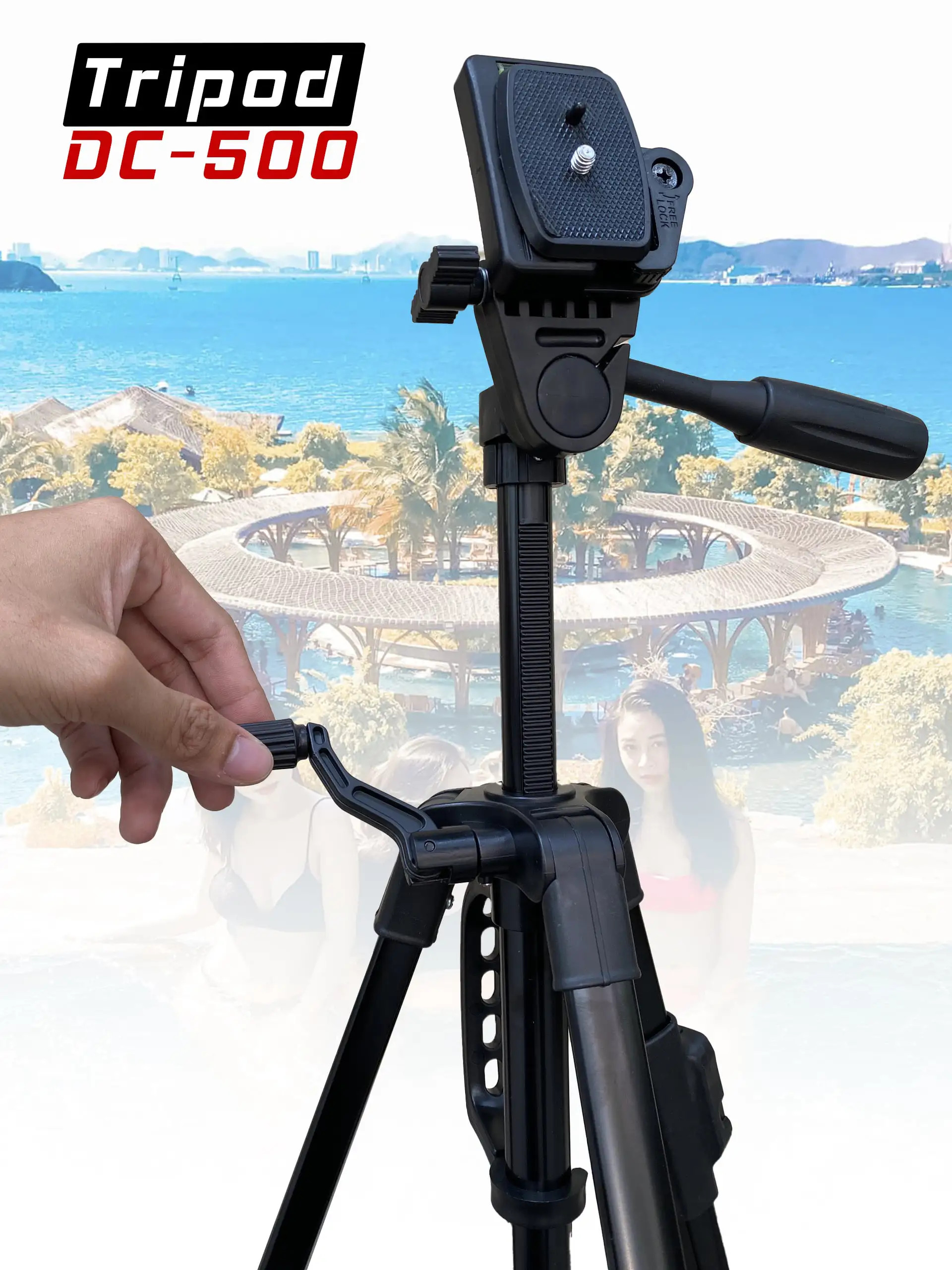 Gậy Tripod 3 Chân DC-500 Cho Máy Ảnh, Điện Thoại Vật Liệu Hợp Kim Cao Cấp