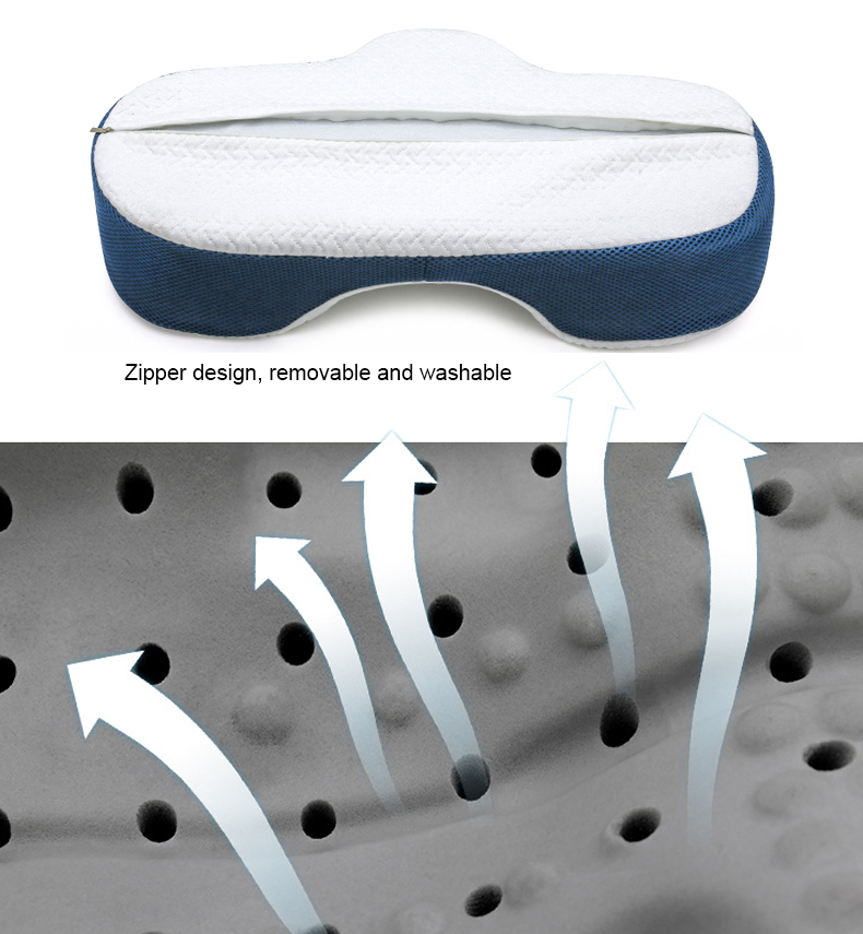 Gối ngủ hỗ trợ tư thế cổ, thiết kế kiểu cánh bướm Memory Foam Pillow Neck Support