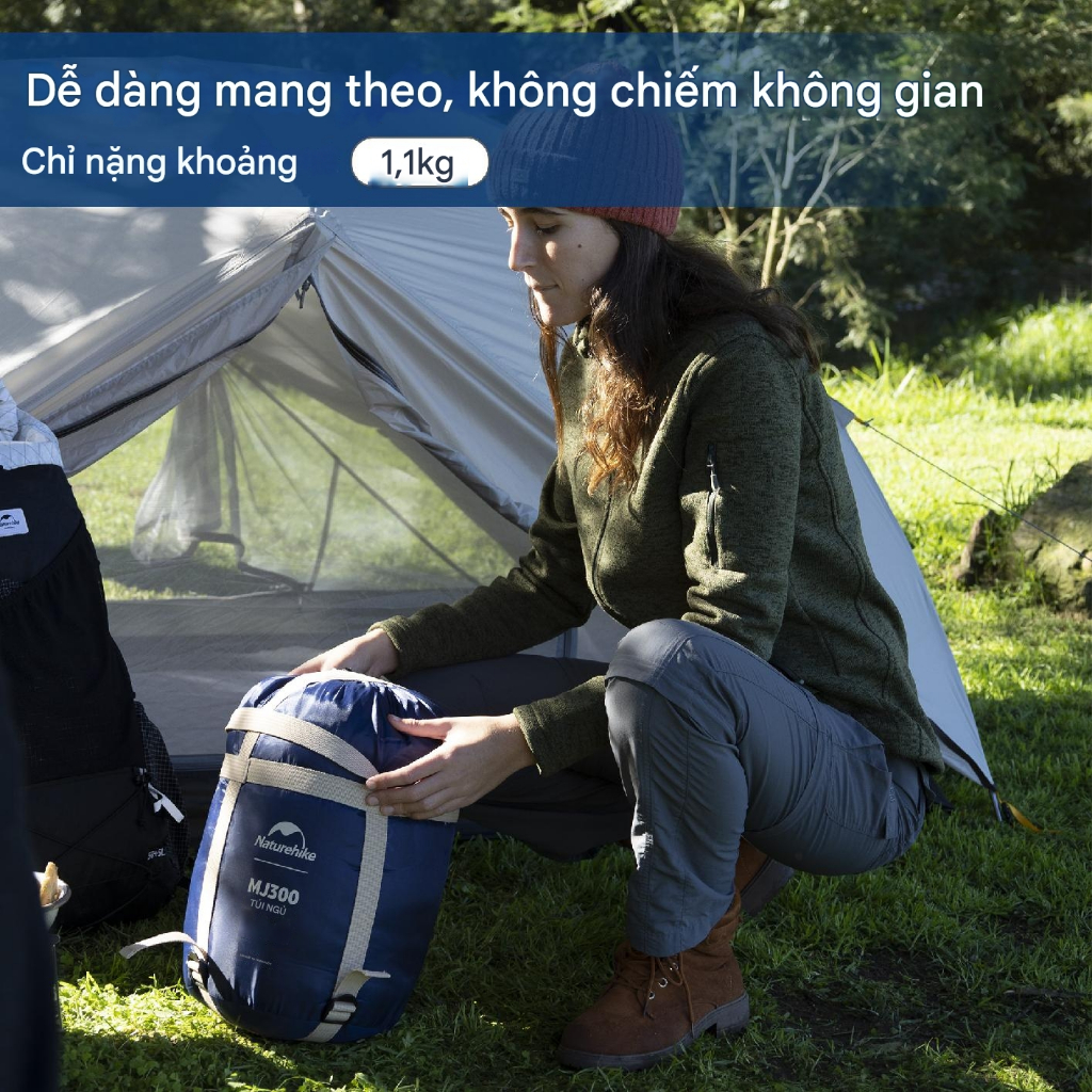 Túi Ngủ Ba Mùa Naturehike MJ300 CNK2300SD014, Túi ngủ Văn Phòng, Nhiệt độ -1℃~ 4℃