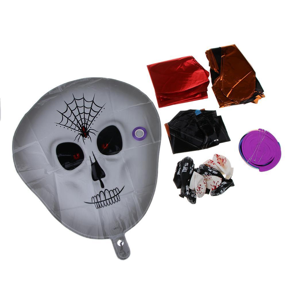Happy Halloween Party Supplies Kit Ghost Foil Balloons Banner Garland & Latex