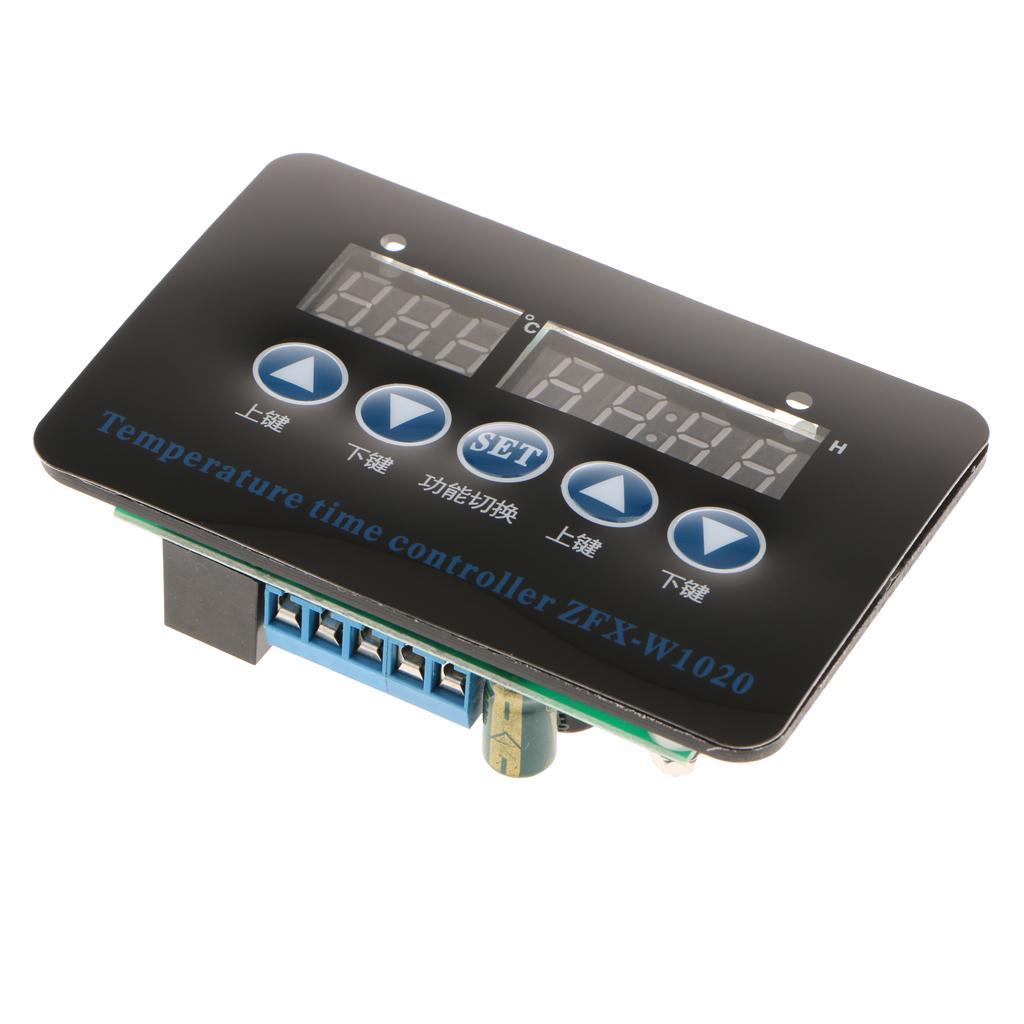 Dual Stage Digital Temperature Time Controler Switch 1 Relay DC 12V 24V 220V