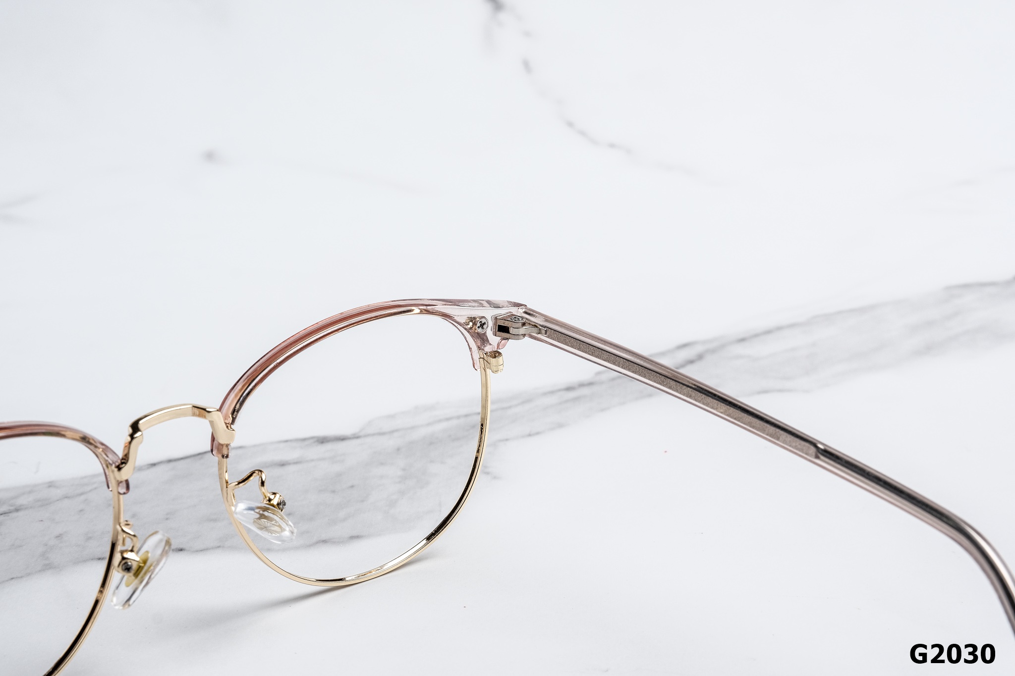 Gọng Kính Cận Tròn Mắt Mèo Nửa Viền Unisex - G2030