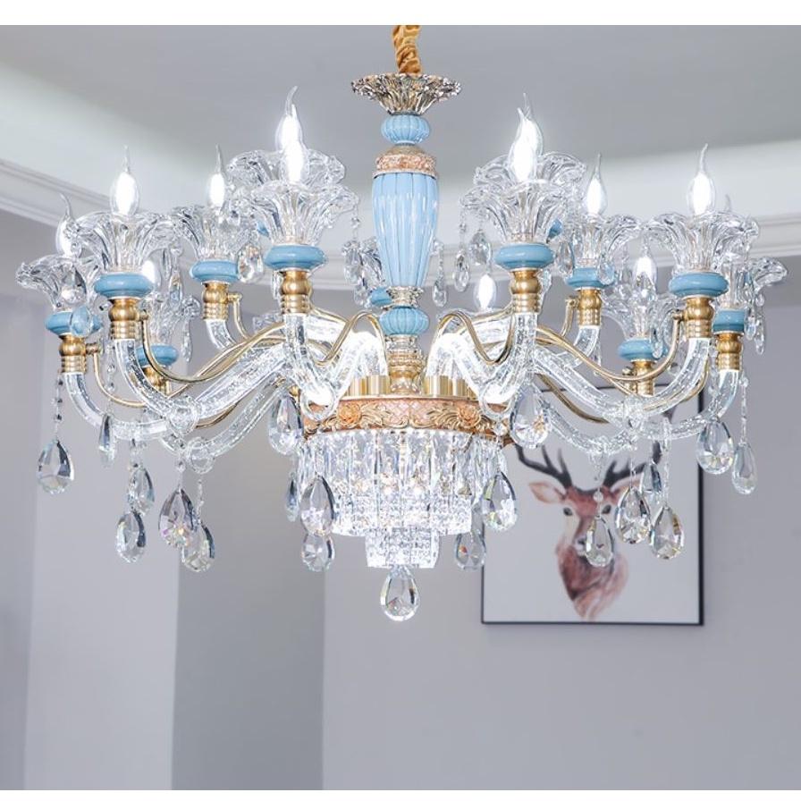 Đèn chùm HELGA phong cách sang trọng, hiện đại 15 tay - kèm bóng LED